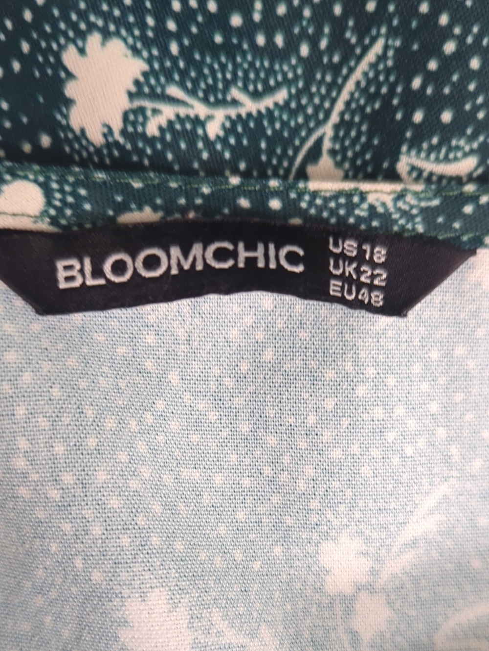 BloomChic Green Floral Smocked Waist Maxi Dress Size 18 Plus Size - Picture 9 of 10